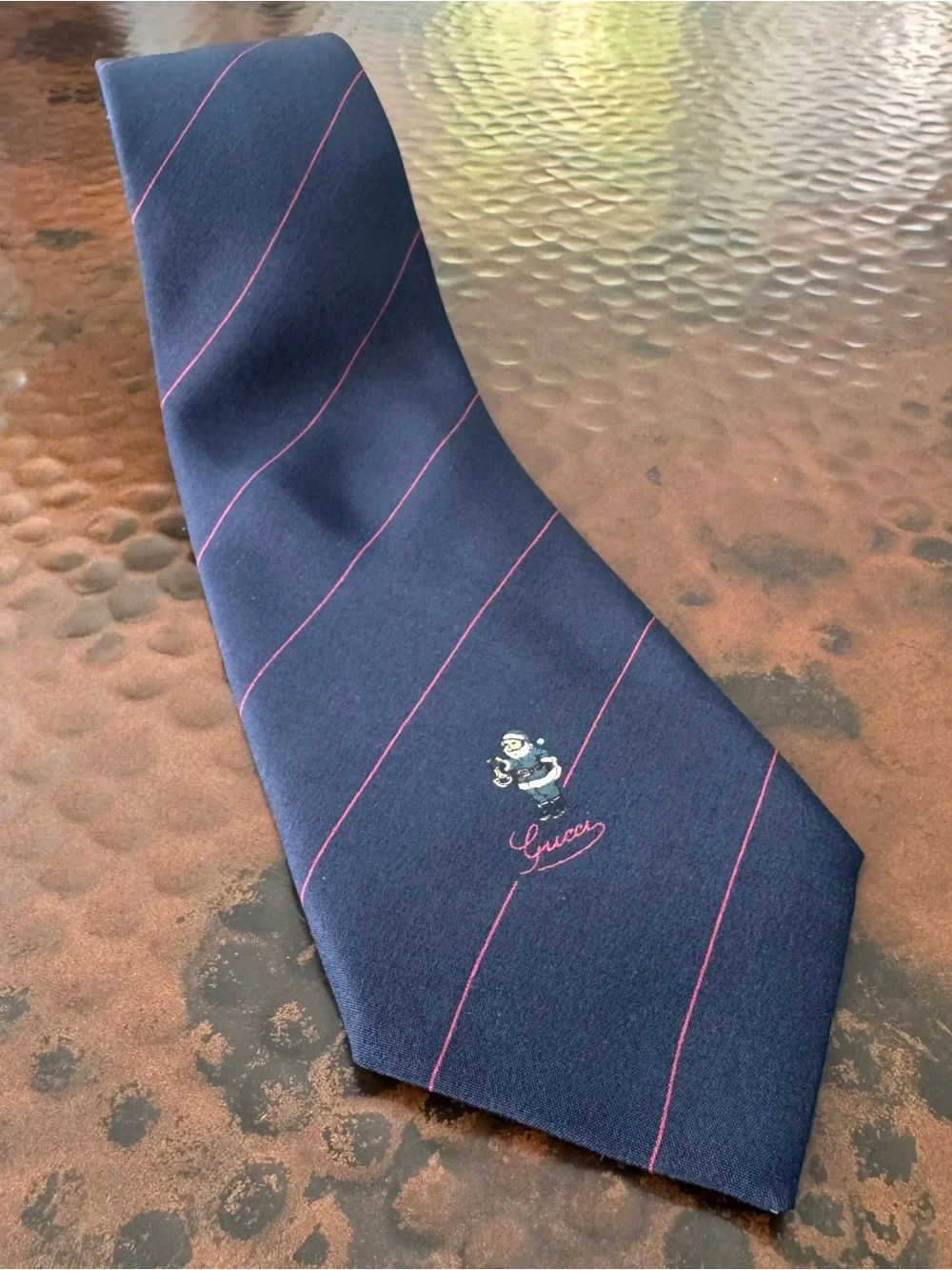 VTG Gucci Buon Natale Mens Tie 100% Silk Made In Italy Christmas Santa Claus